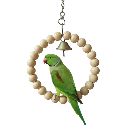 Eco-Friendly Round Bird Jhoola – Durable Circular Wooden Perch Swing