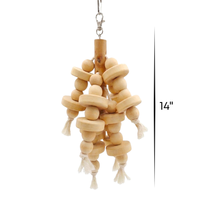 Large Wooden Chewable Toy – Ultra Durable Beak Trimmer for Grey Raw Amazon Cockatoo Parrot