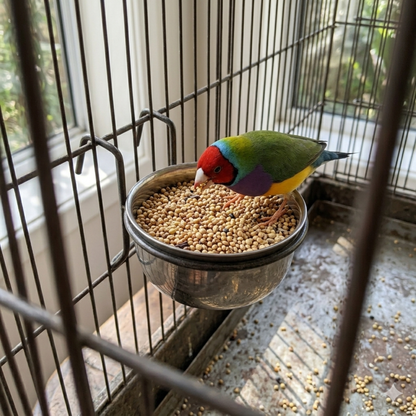 Pack of 2 Bird Feeding Bowl with Hanging Holder Stand - Durable & Rust Proof