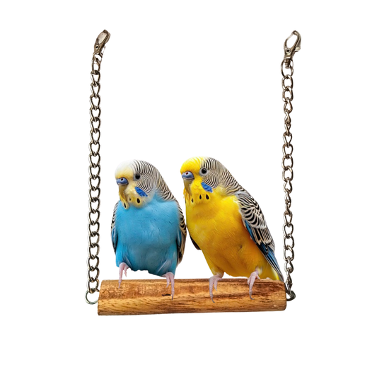 Handmade Wooden Bird Swing – Hanging Perch for Budgies & Small Parrots