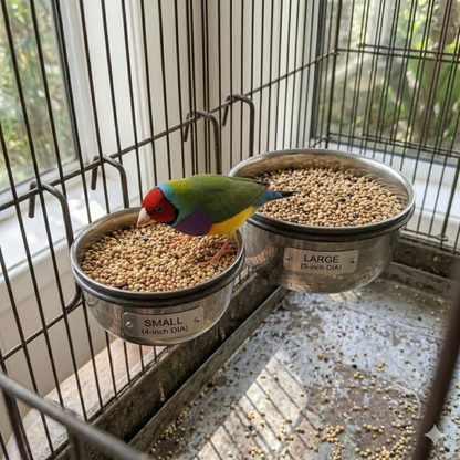 Pack of 2 Bird Feeding Bowl with Hanging Holder Stand - Durable & Rust Proof