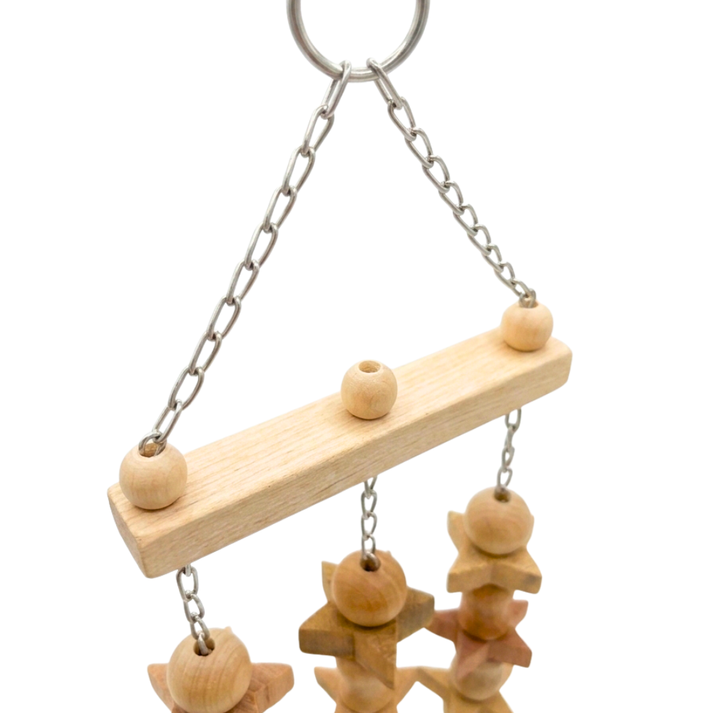 Compact 3-Column Birds Chewable Toy with Bells