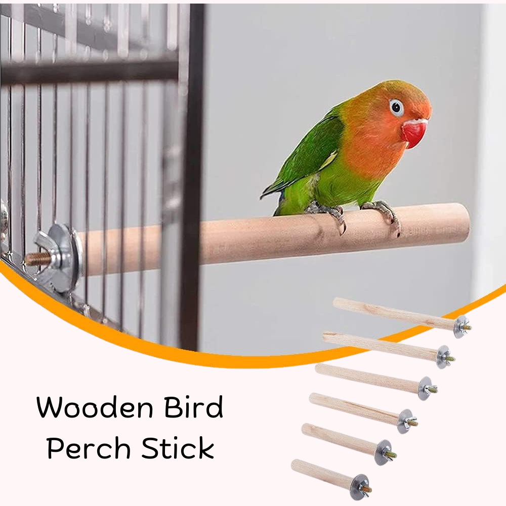 Pack of 2 Wooden Perch Stick for Birds - 3 Sizes Available