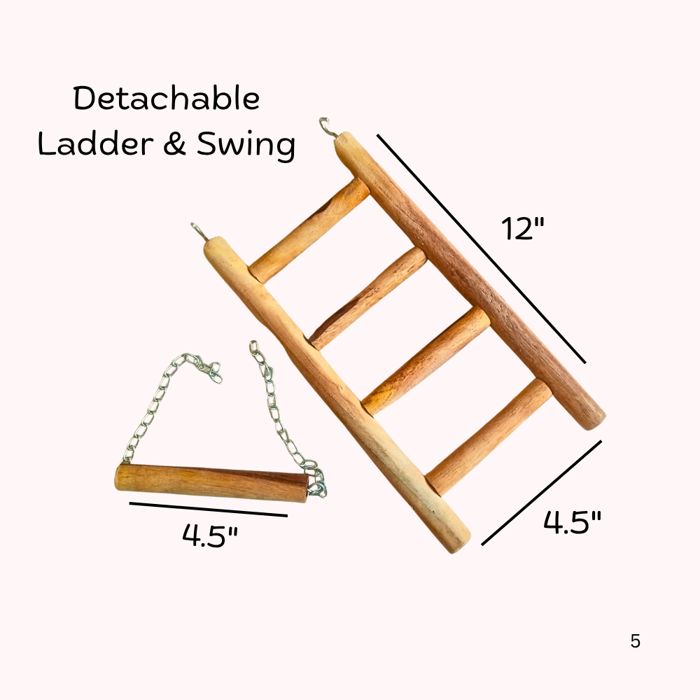 Ultimate PlayDeck 2-in-1 Bird Gym with Ladder & Swing