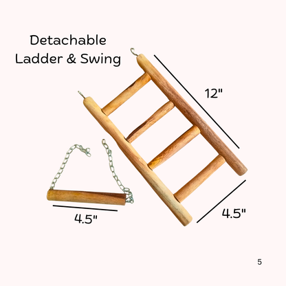 Ultimate PlayDeck 2-in-1 Bird Gym with Ladder & Swing
