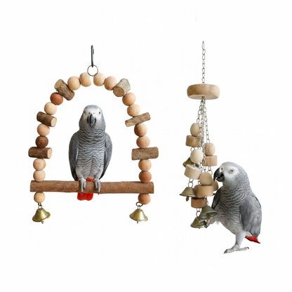 2 Pcs Birdy Bundle Pack Toys for Raw Amazon African Grey Cockatoo Parrots
