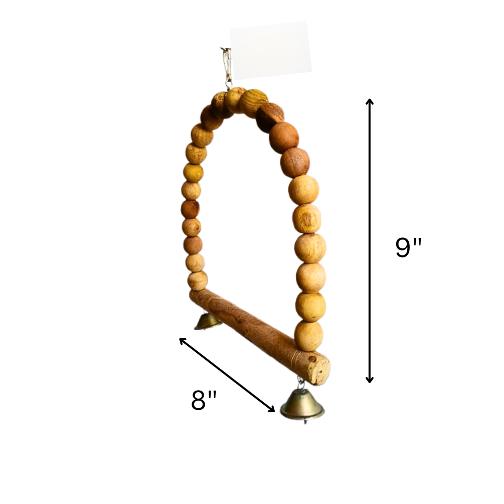 D-Shape Wooden Swing Toy Perches for Cockatails Ringneck etc.
