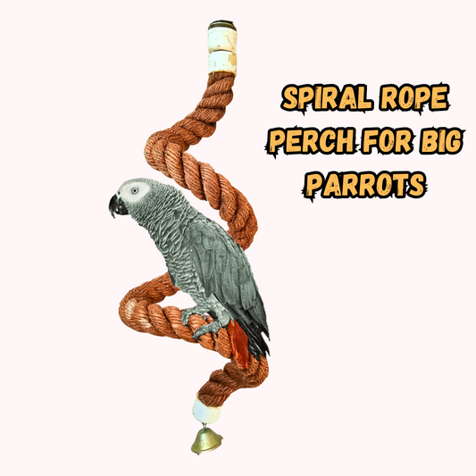 Bird Spiral Climbing Rope - Chewing Toy for Gray Parrots Raw etc.
