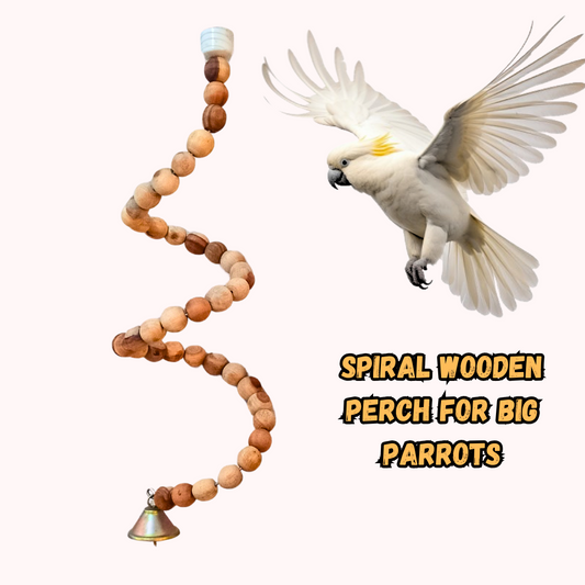 Spiral Wooden Beads Fancy Toy Perches for Ringneck Raw Parrot etc.