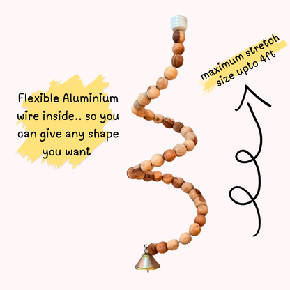 Spiral Wooden Beads Fancy Toy Perches for Ringneck Raw Parrot etc.