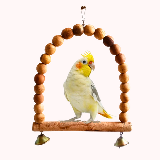 D-Shape Wooden Swing Toy Perches for Cockatails Ringneck etc.