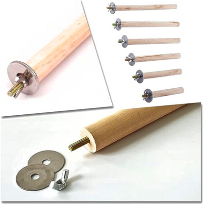 Pack of 2 Wooden Perch Stick for Birds - 3 Sizes Available