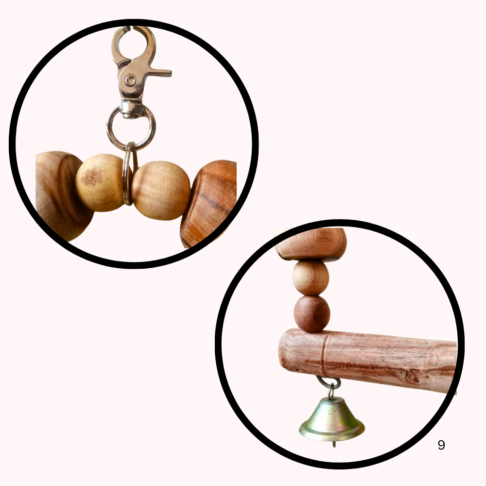 Arch-Shape Hanging Perch for Large Parrots Like Raw African Grey Amazon