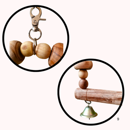 Arch-Shape Hanging Perch for Large Parrots Like Raw African Grey Amazon