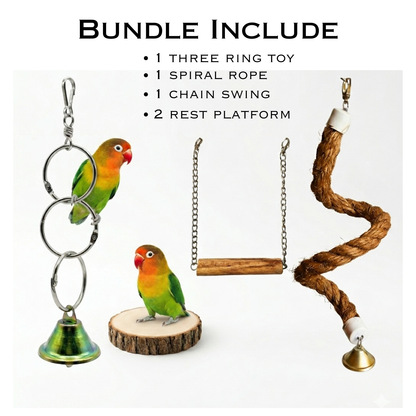4 PCS Bundle Pack – Premium Bird Accessories for Budgies & Lovebirds