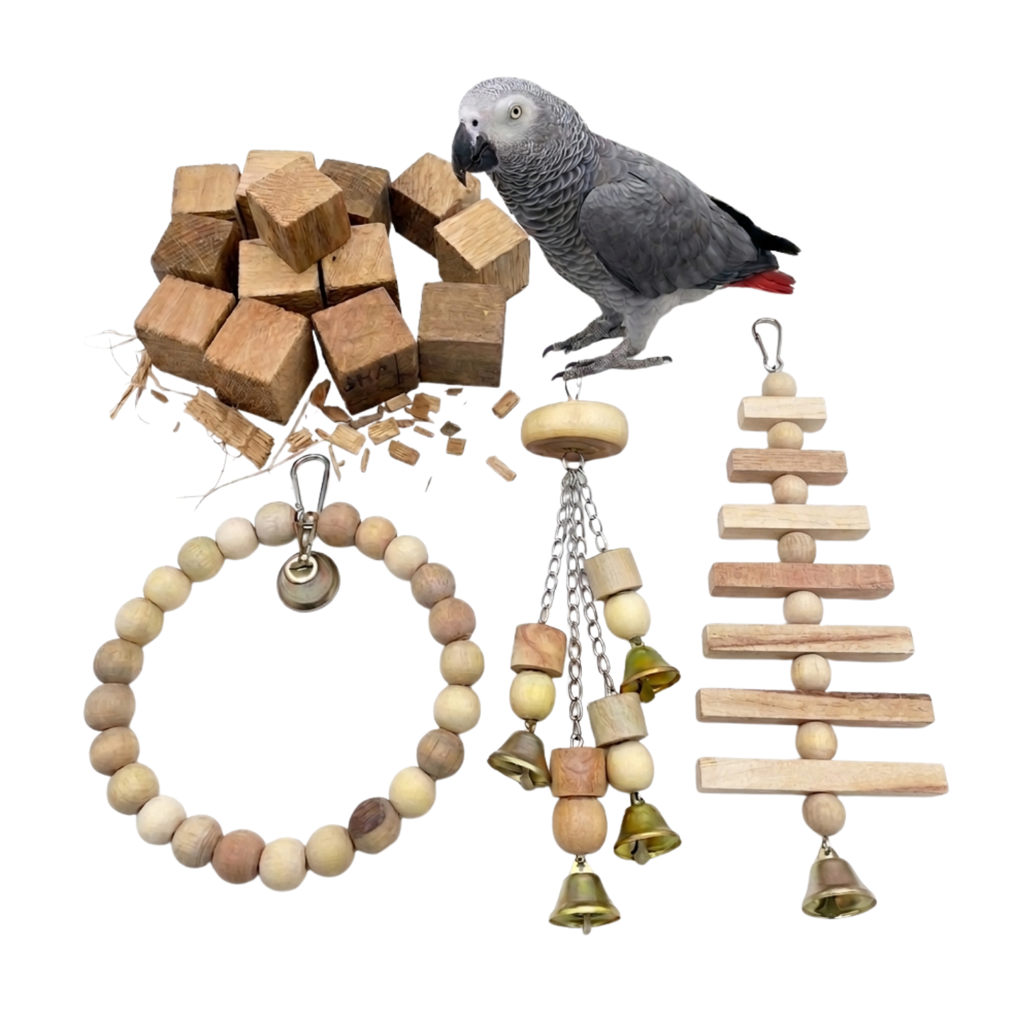 4 Pcs Birdy Bundle Pack for Ringneck Raw & African Grey