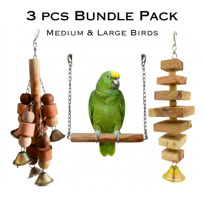 3 PCS Bundle Pack – Premium Bird Accessories for Medium & Large Parrots