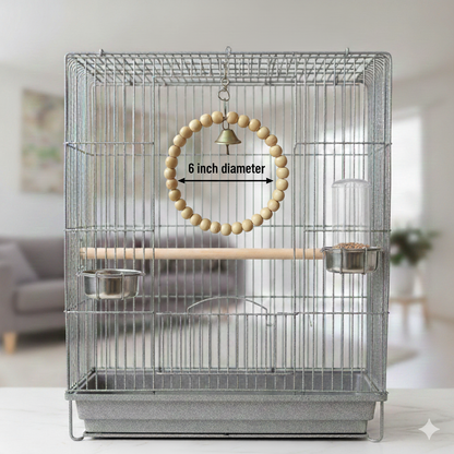 Eco-Friendly Round Bird Jhoola – Durable Circular Wooden Perch Swing