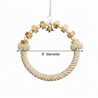 Ring-Shape Bird Swing for Ringnck & Small Conures– Comfortable Hanging Perch Toy