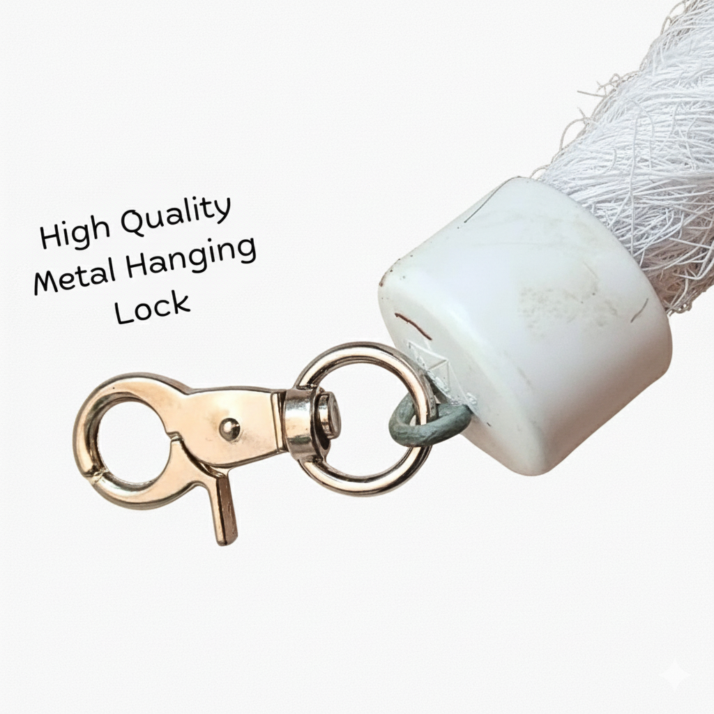 Large Spiral Rope Perch for Big Parrots – White Rope Climbing Toy with Bell