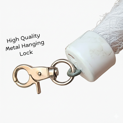 Large Spiral Rope Perch for Big Parrots – White Rope Climbing Toy with Bell