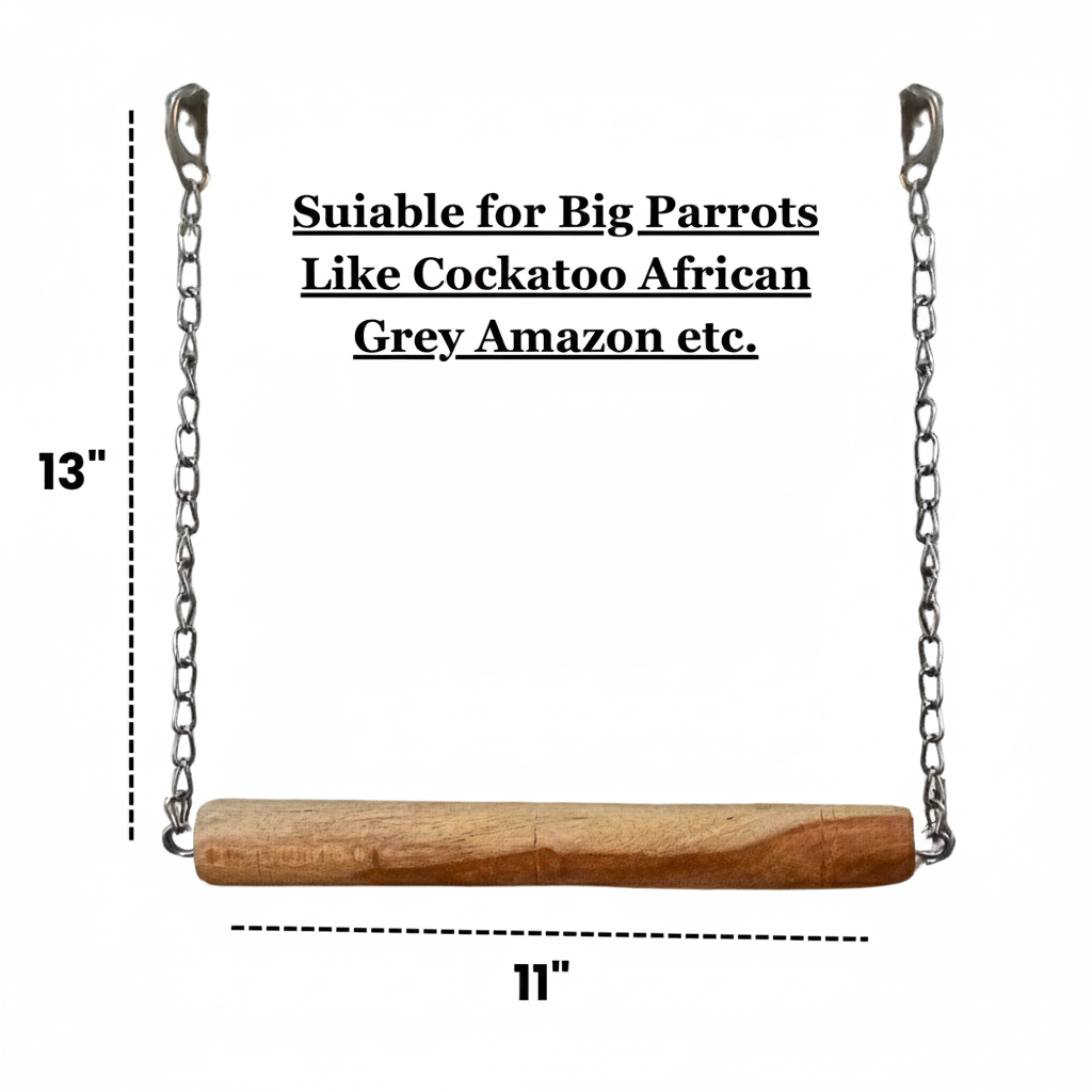 Heavy-Duty Large Bird Swing / Perch with Metal Chain
