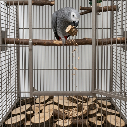 Natural Wood Chew Discs for Parrots & Birds – Organic Shredding & Beak Care Toy