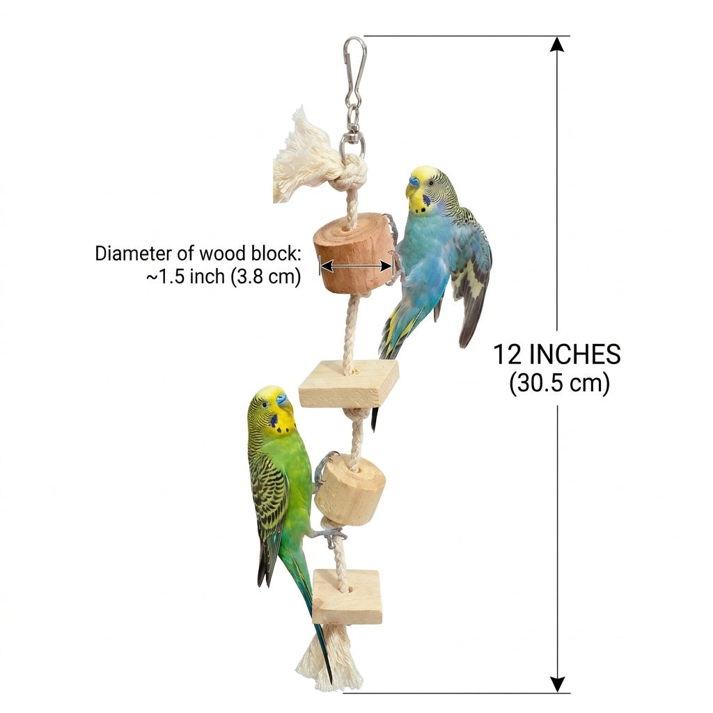 2 Pcs Rope Climbing Toy - Interactive Hanging Toy for Cockatail Lovebirds Budgies