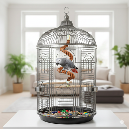 Large Spiral Climbing Rope Perch for Big Parrots