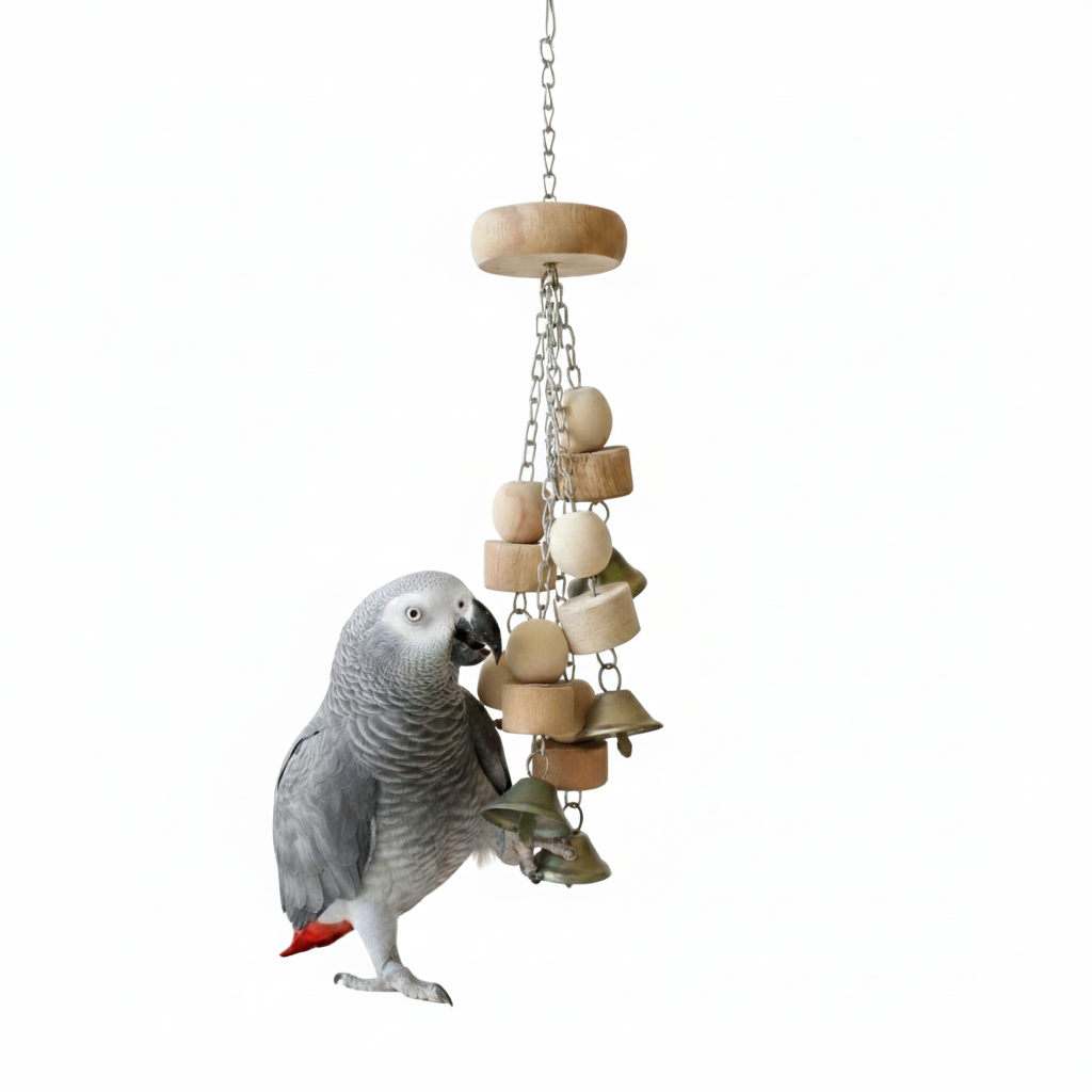 Premium Multi-Chain Bird Play Set – Heavy Duty Hanging Toy with Bells for Parrots