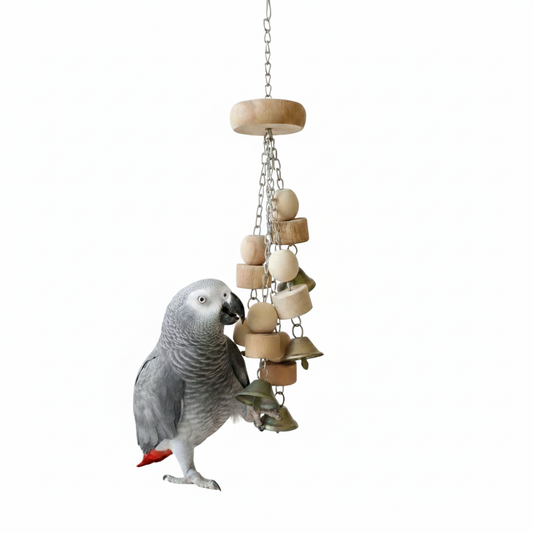 Premium Multi-Chain Bird Play Set – Heavy Duty Hanging Toy with Bells for Parrots