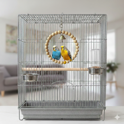 Eco-Friendly Round Bird Jhoola – Durable Circular Wooden Perch Swing