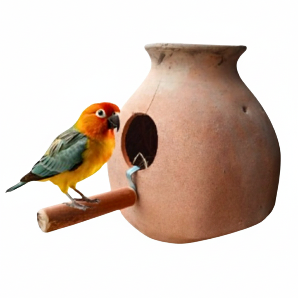 Wooden Stick for Matki & Boxes - Premium Bird Perch with Secure Metal Clip