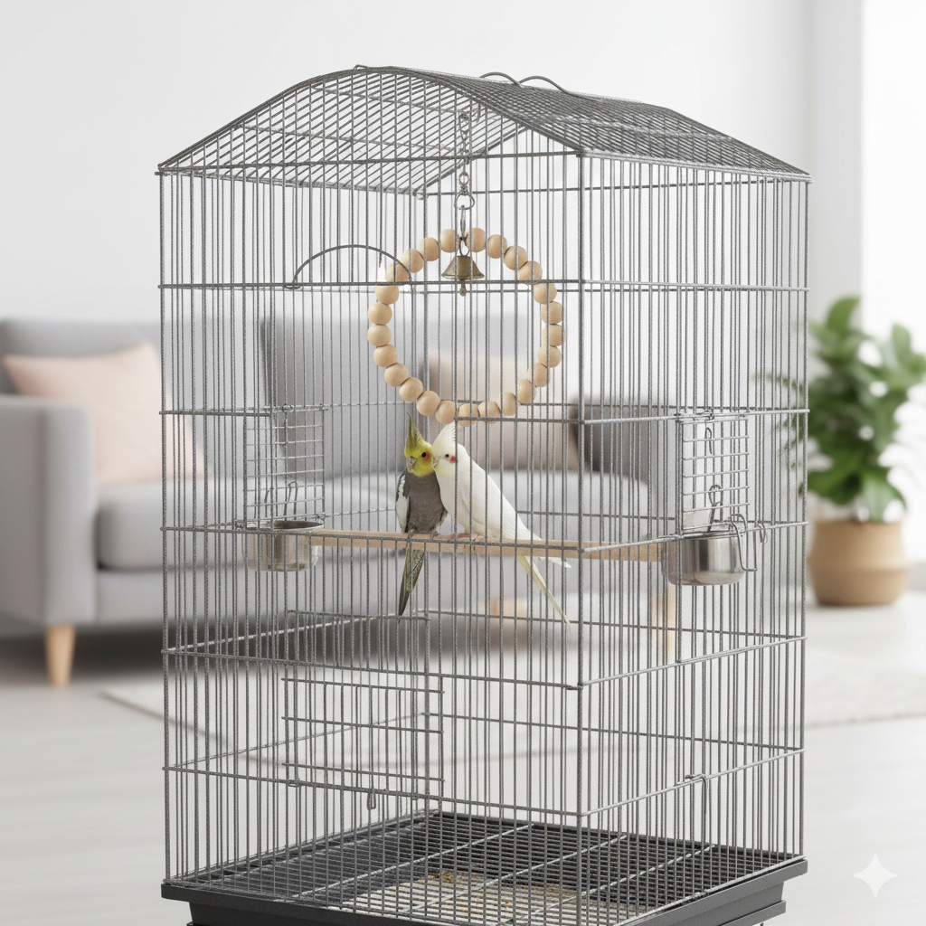 Eco-Friendly Round Bird Jhoola – Durable Circular Wooden Perch Swing