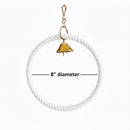 Round Ring Toy with Musical Bell for Cockatiels, Conures, Ringnecks & Similar Parrots