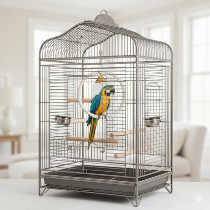 Heavy-Duty Cotton Rope Bird Swing for Large Parrots – Extra Thick 10-Inch Ring Perch Toy