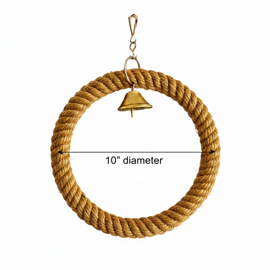 Heavy Duty Ring Toy Rope Swing Perch for Large Parrots