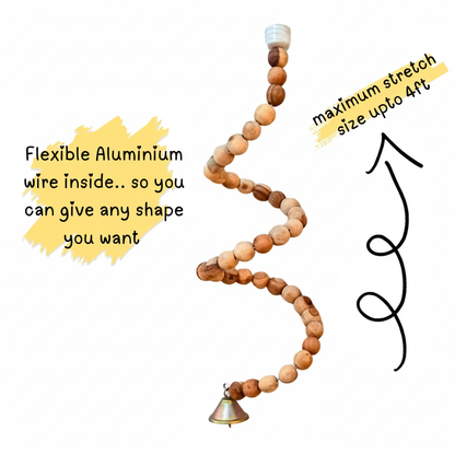 Spiral Wooden Perch for Big Parrots – Natural Wood Climbing Toy for Macaws & Cockatoos