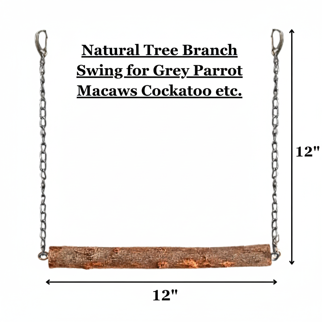 Non-Toxic Premium Wooden Swing Toy for Large Parrots