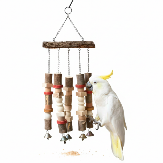 Premium Parrot Play Gym Hanging Toy – Jumbo Jingle Set for Large Birds