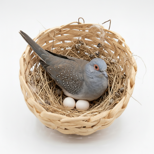 Half Covered Bamboo Nest for Doves & Canaries - Hangable Birds Breeding Basket