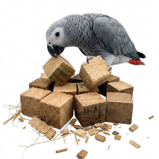 Natural Hardwood Bird Chew Blocks - 1.5 Inch Cubic Shredding Toys for Parrots & Birds