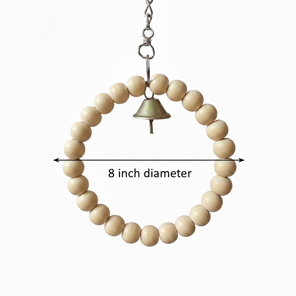 Eco-Friendly Round Bird Jhoola – Durable Circular Wooden Perch Swing