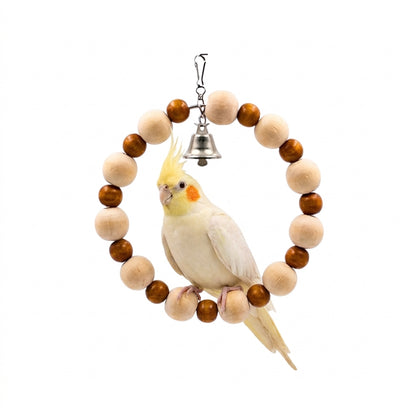 Beautiful Round Beaded Hanging Swing for Cockatail Lovebirds Budgies Parrot