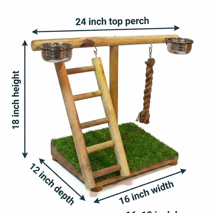 Premium T-Style Bird Play Stand with Activity Enrichment Toys