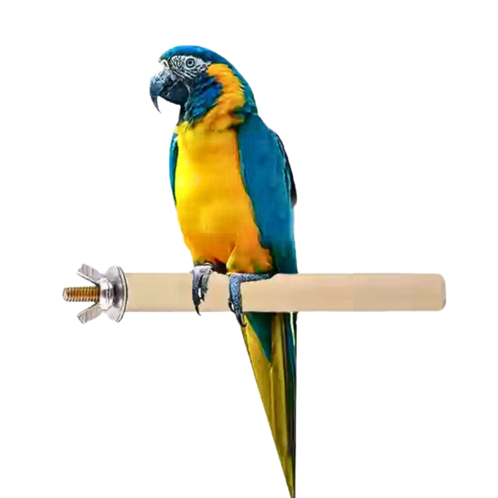 Premium Wood Bird Perch – Anti-Slip Sitting Stick with Easy Cage Mount for Big Parrots