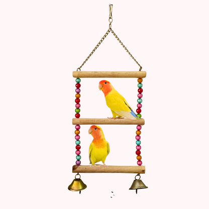 Bird Parakeet 3-Steps Climbing Ladder Hanging Toy