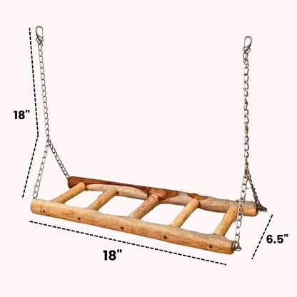 Birds Ladder Swing Toy for African Gray Macaw Cockatoos Raw Parrot