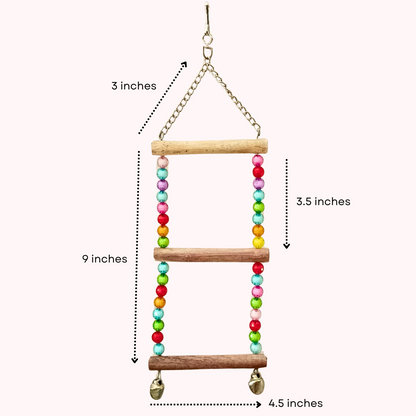 3-Steps Swing Hanging Climbing Toy for Small Bird