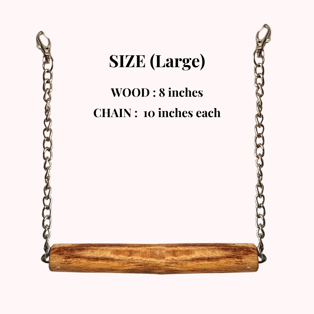Wooden Swing Perch Toy for Cockatails Ringneck Sunconure Parakeet